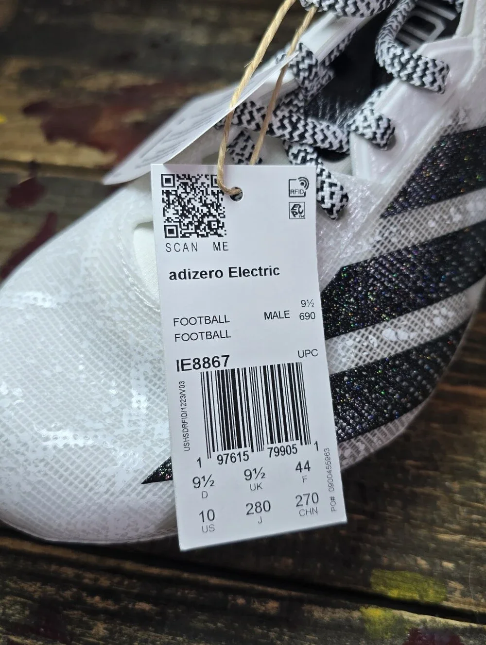 Adidas Adizero Electric 2 Cloud White Snakeskin Football Mens IE8867 Sz 10 New - Picture 8 of 8